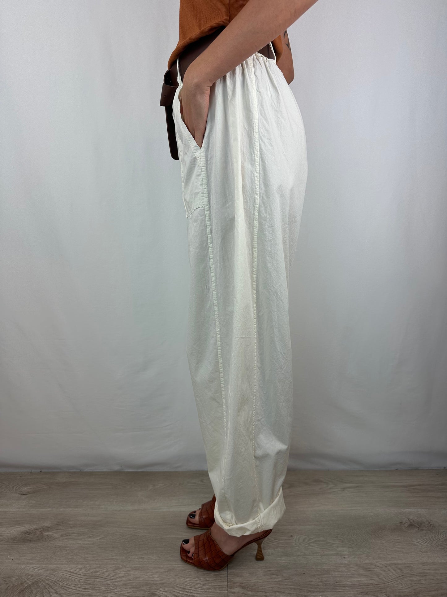 PANTALONE BURRO IN COTONE