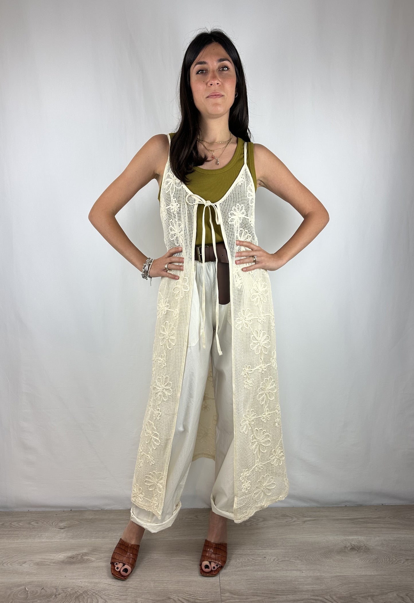 GILET LUNGO MACRAME