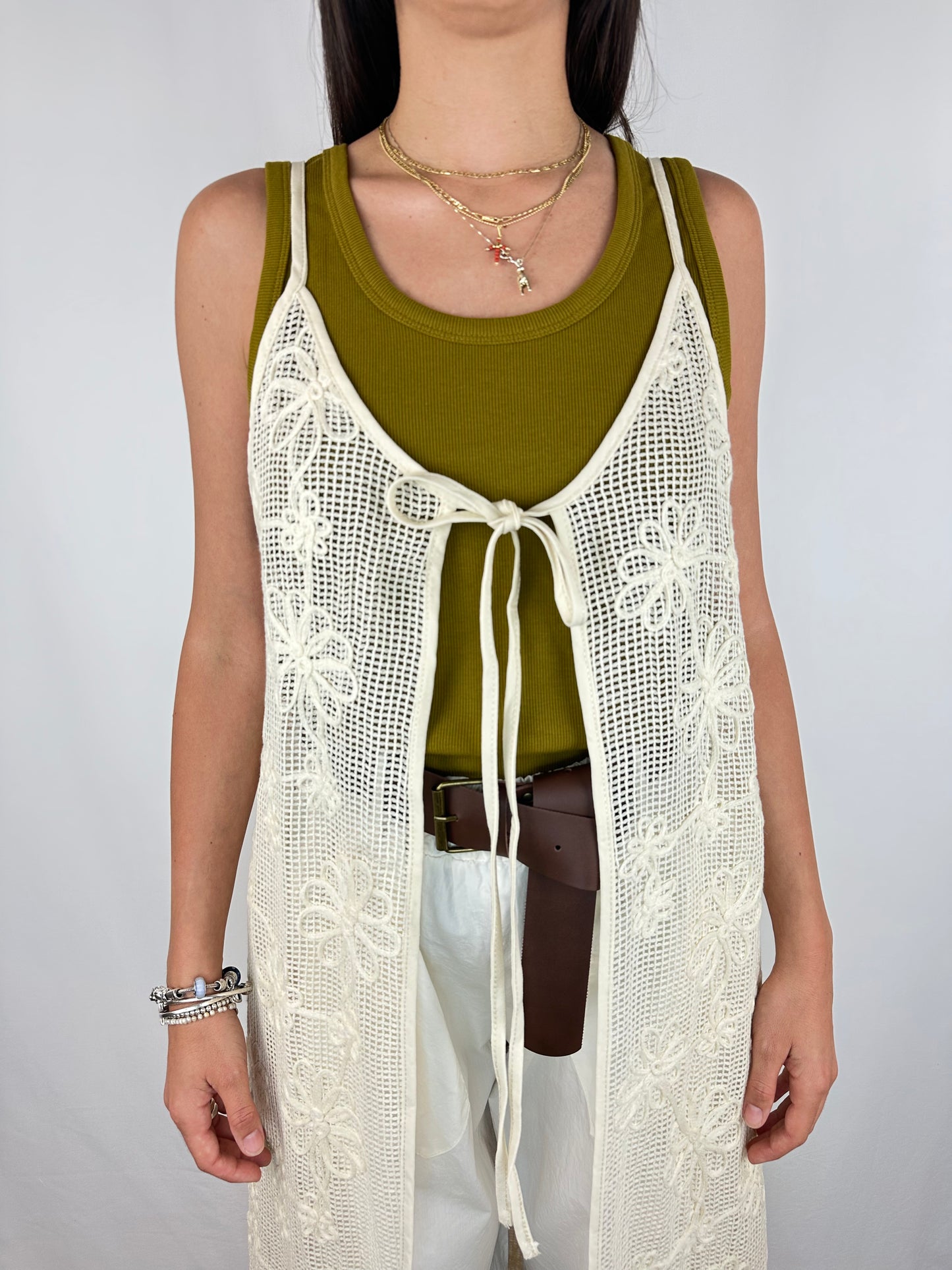 GILET LUNGO MACRAME