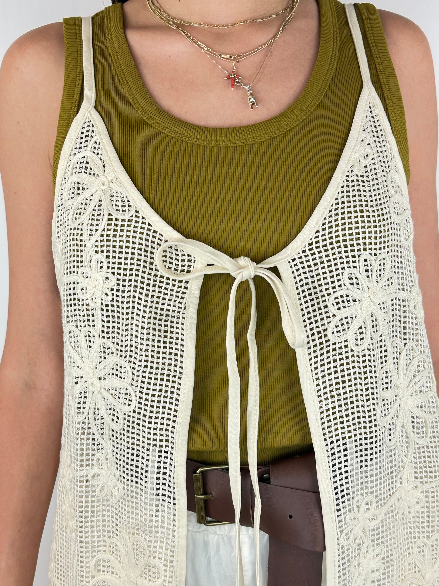 GILET LUNGO MACRAME