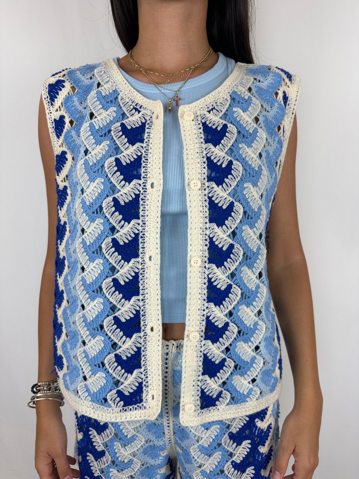 COMPLETO CROCHET AZZURRO|BLU