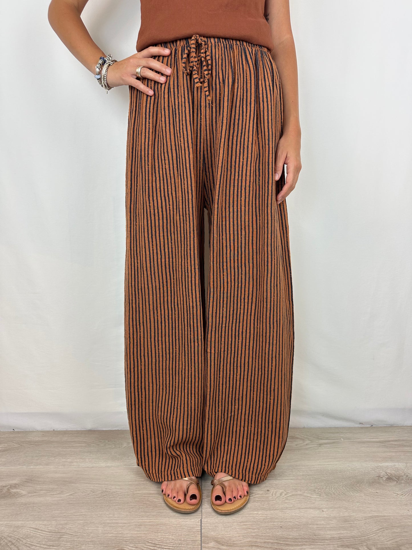 PANTALONE RIGHE COCCIO|BLU
