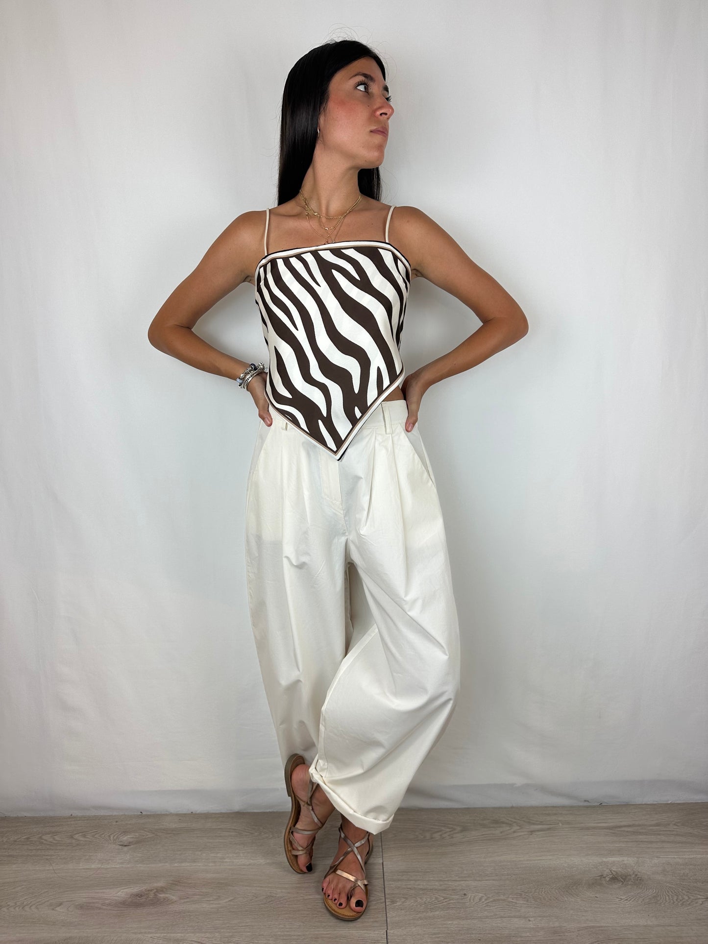 TOP FOULARD ANIMALIER
