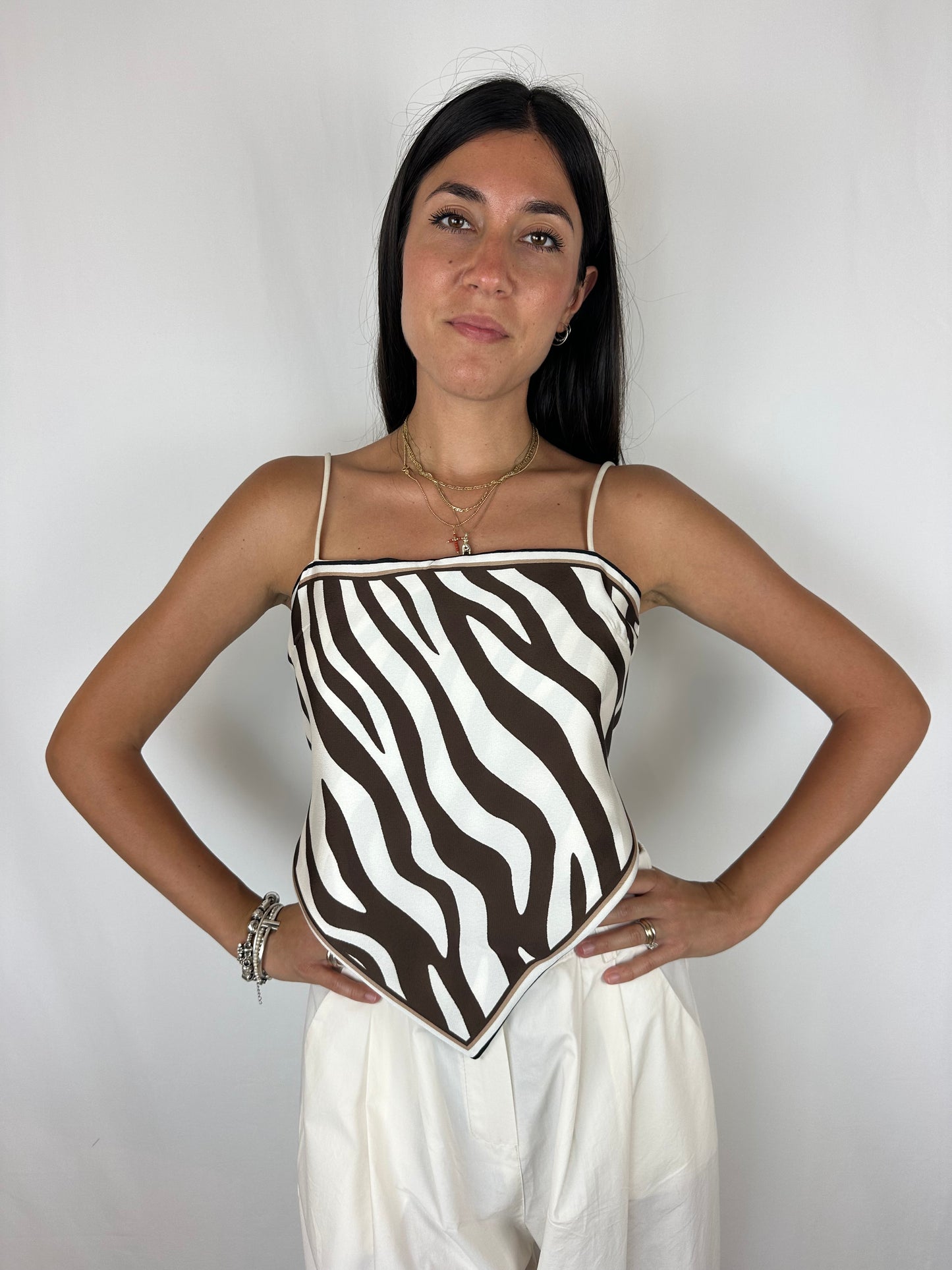 TOP FOULARD ANIMALIER