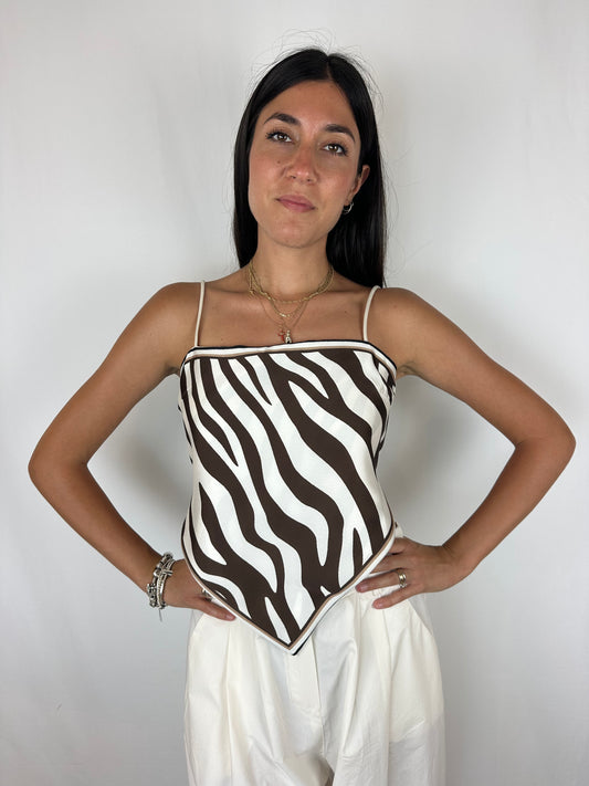 TOP FOULARD ANIMALIER