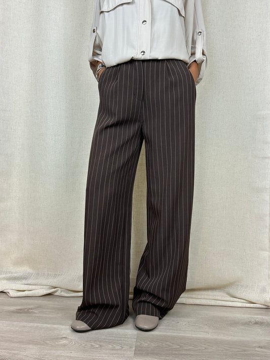 PANTALONI MARRONI GESSATI
