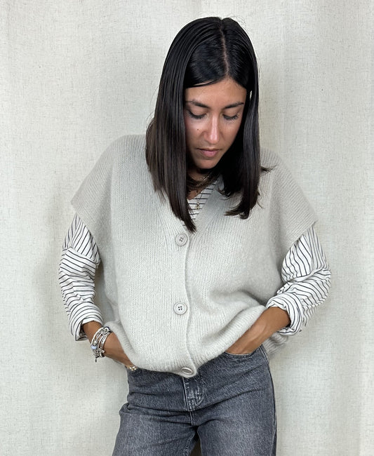 GILET BOTTONI PANNA