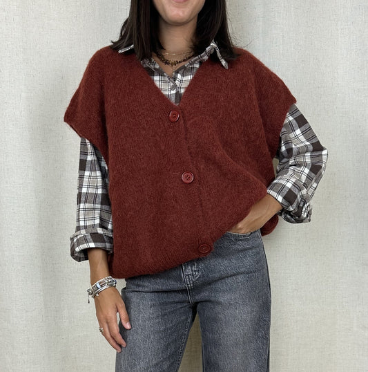 GILET BOTTONI RUGGINE