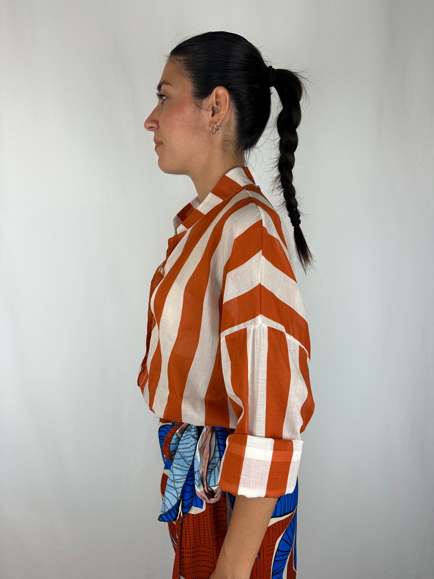 CAMICIA RIGHE COCCIO|BIANCO