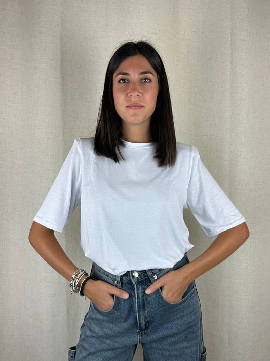 T-SHIRT BIANCA SPALLINE