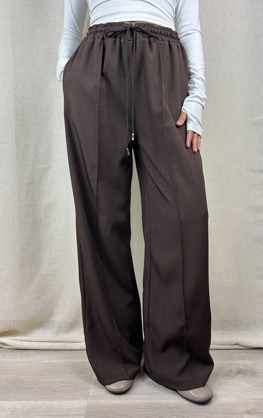 PANTALONE MARRONE CUCITURA