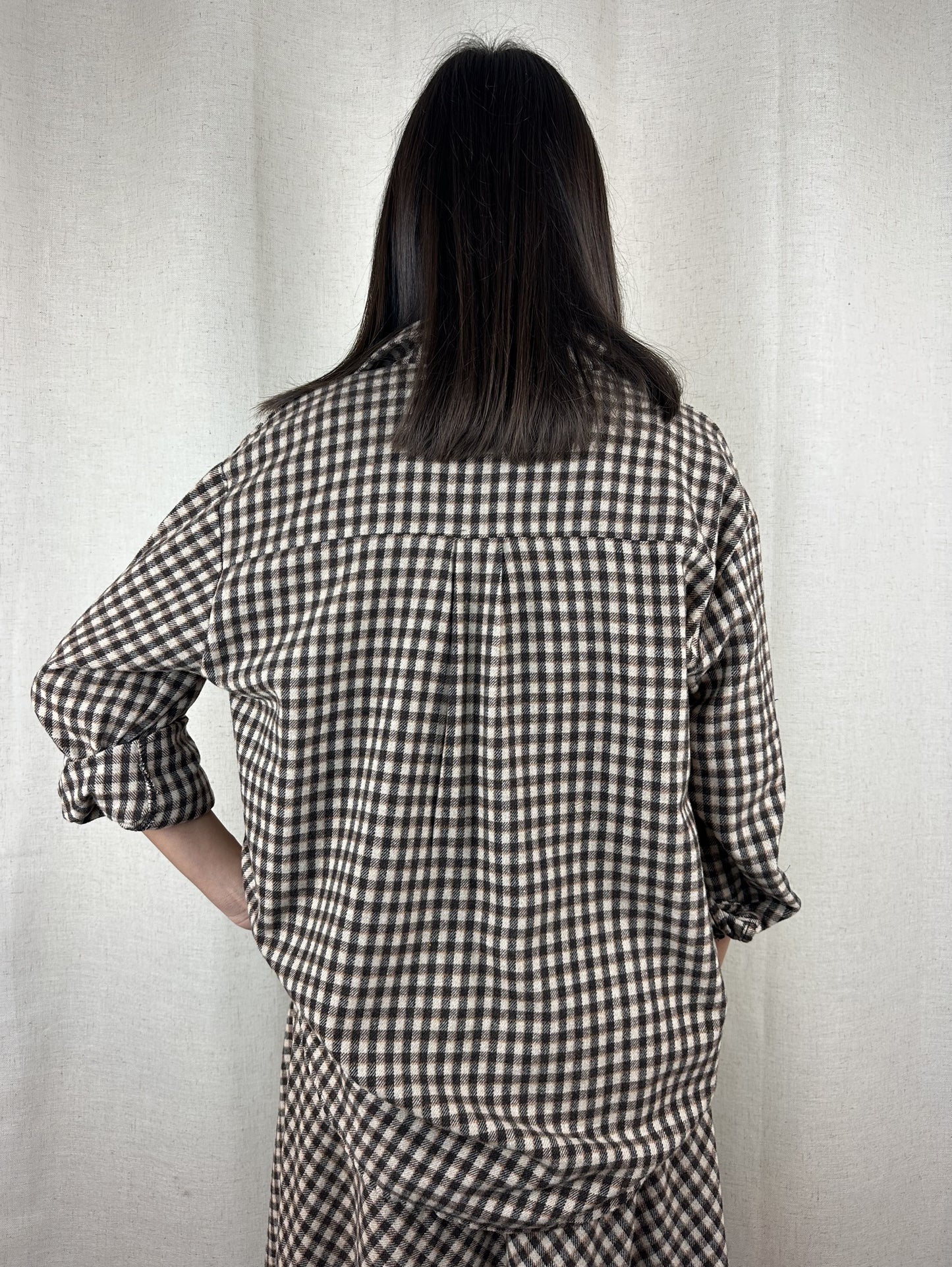 CAMICIA QUADRETTI MARRONE