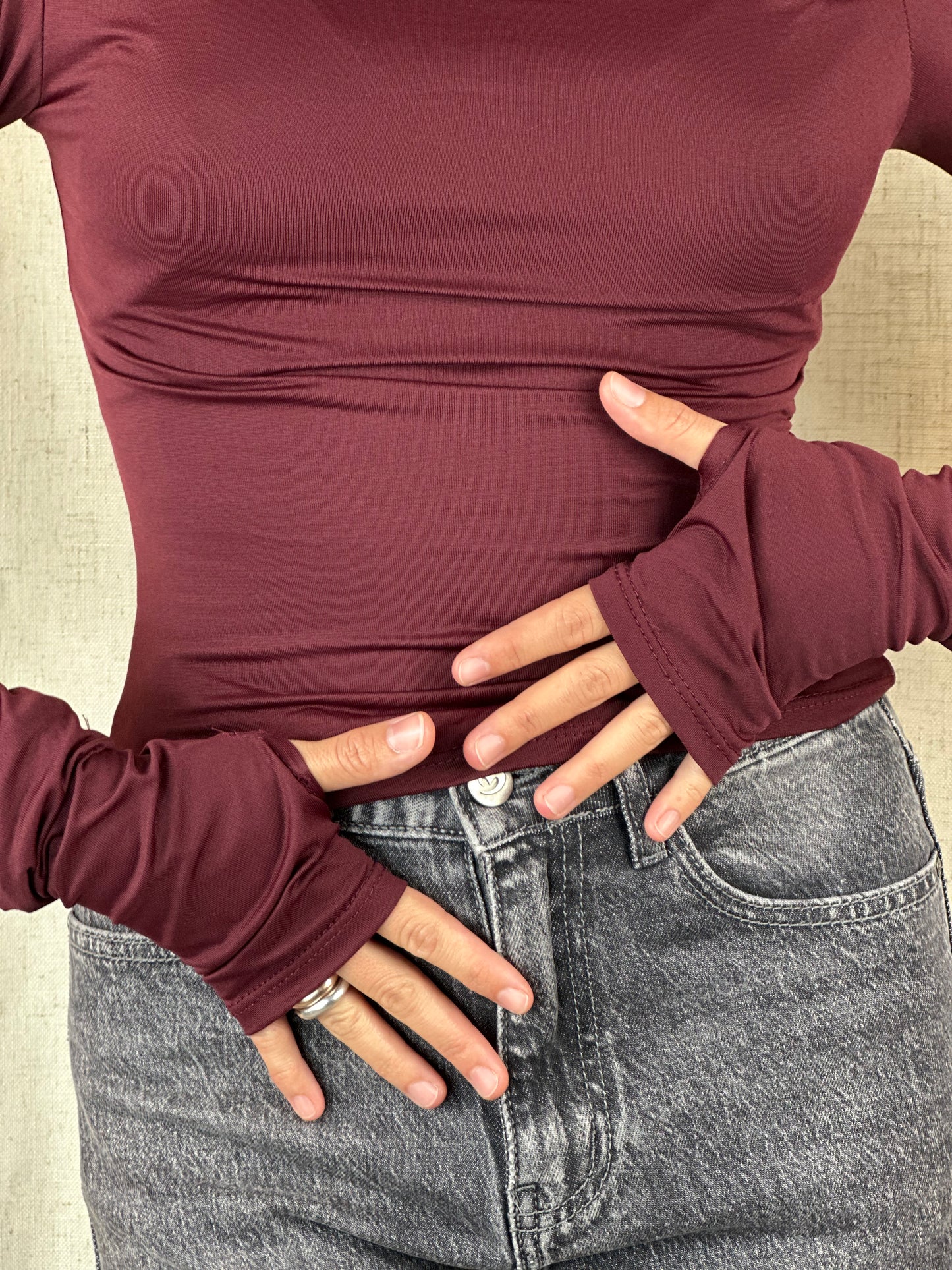 MAGLIA BURGUNDY ASIMMETRICA POLSINI