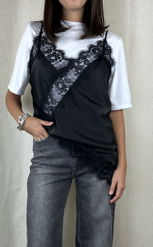CANOTTA SATIN PIZZO
