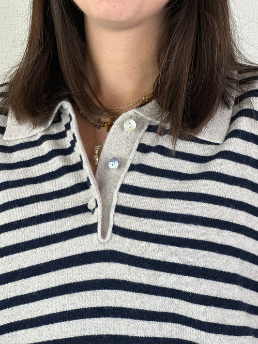 MAGLIONCINO POLO RIGHE BLU