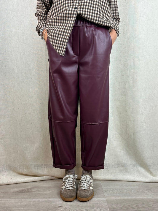 PANTALONE ECOPELLE BORDEAUX