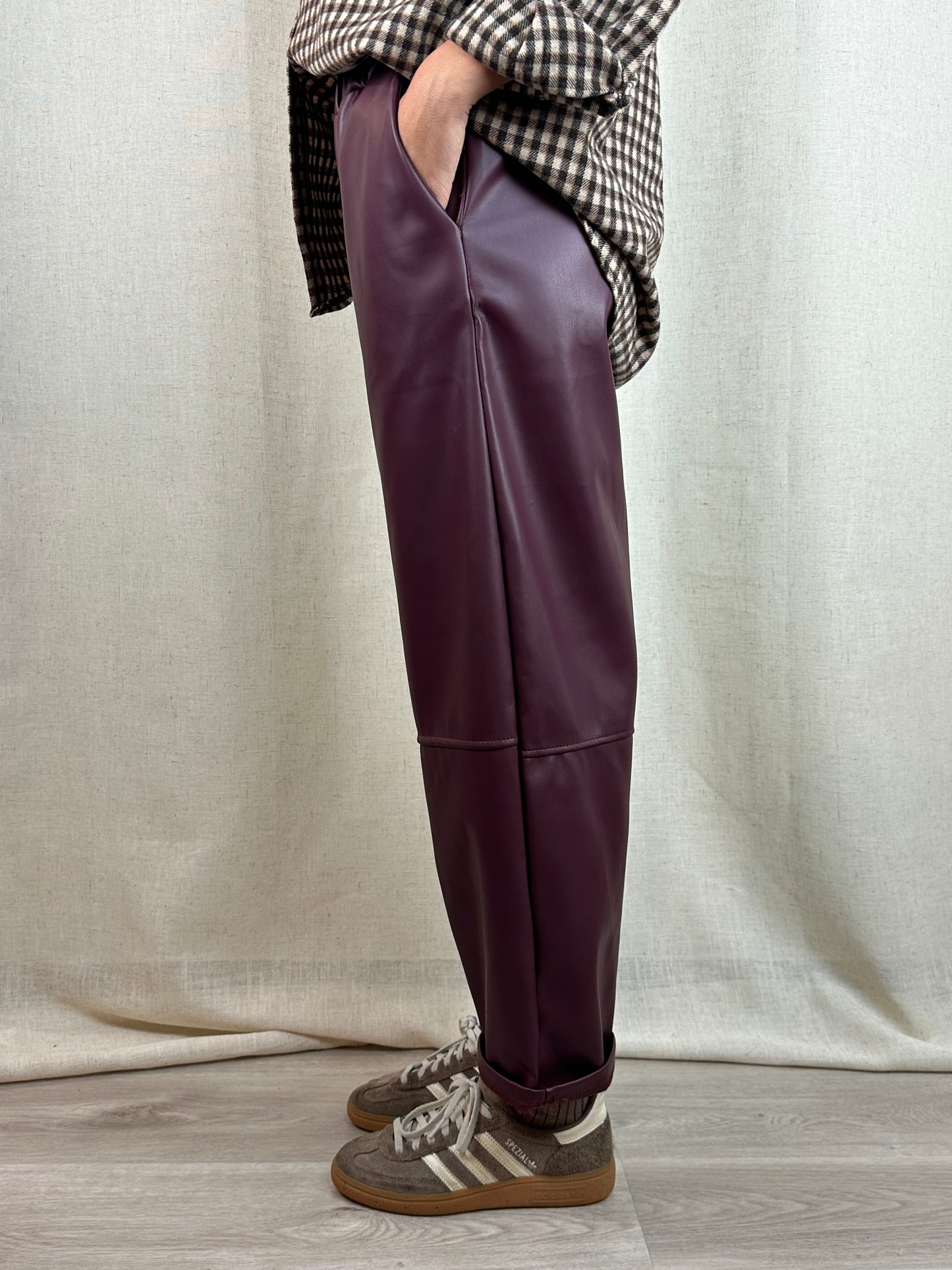 PANTALONE ECOPELLE BORDEAUX