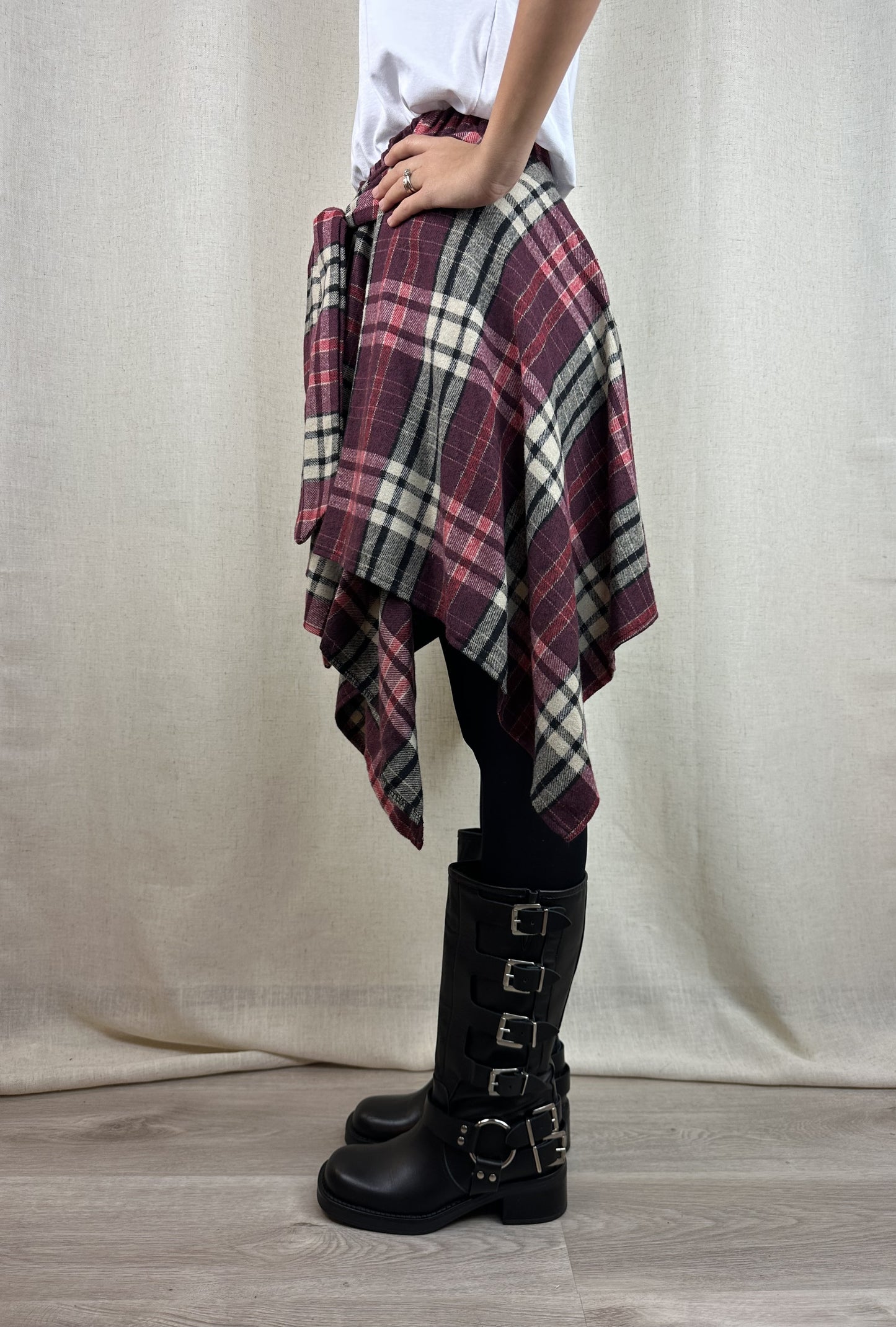 GONNA A CAMICIA BURGUNDY