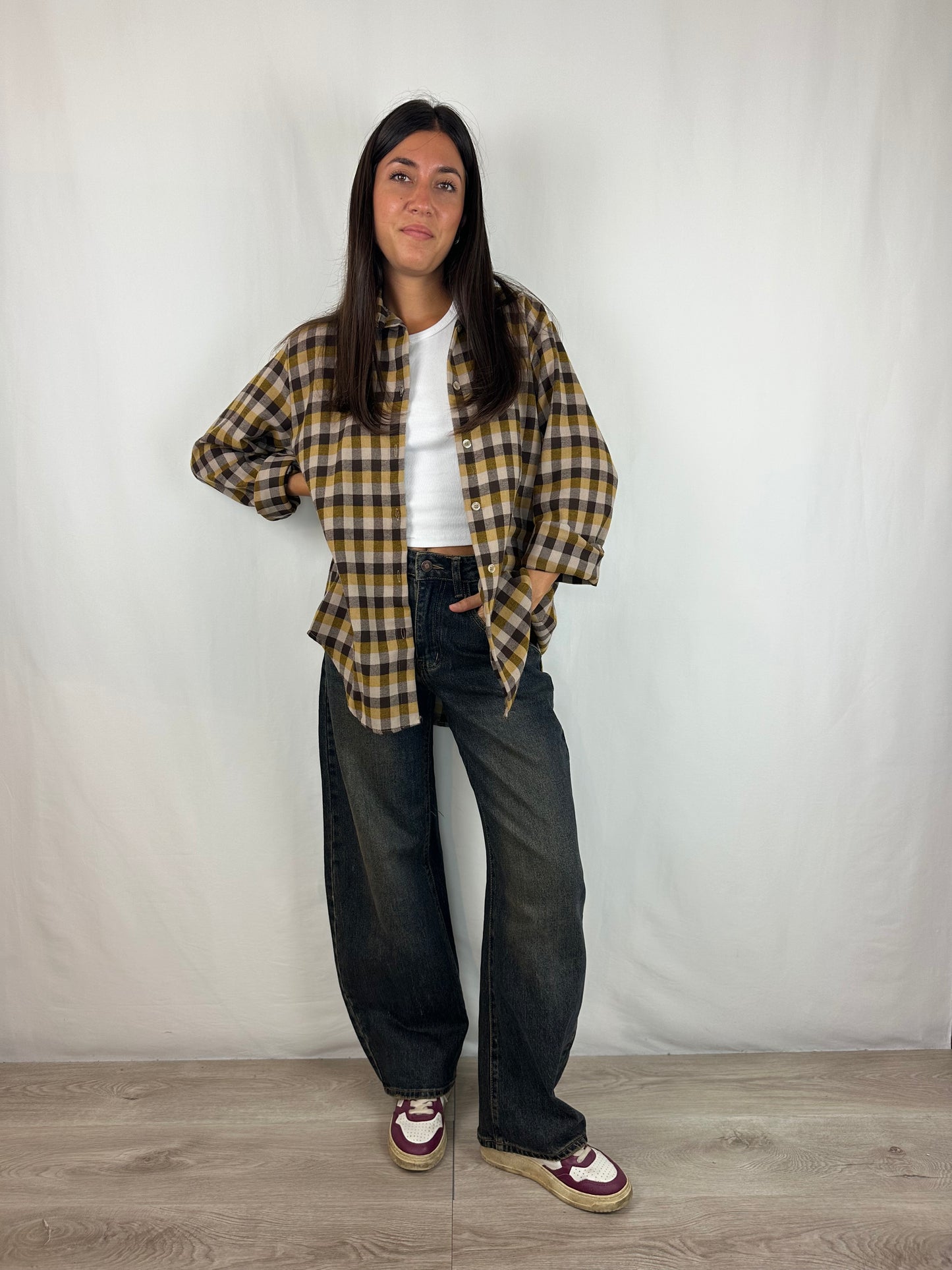 CAMICIA QUADRI SENAPE