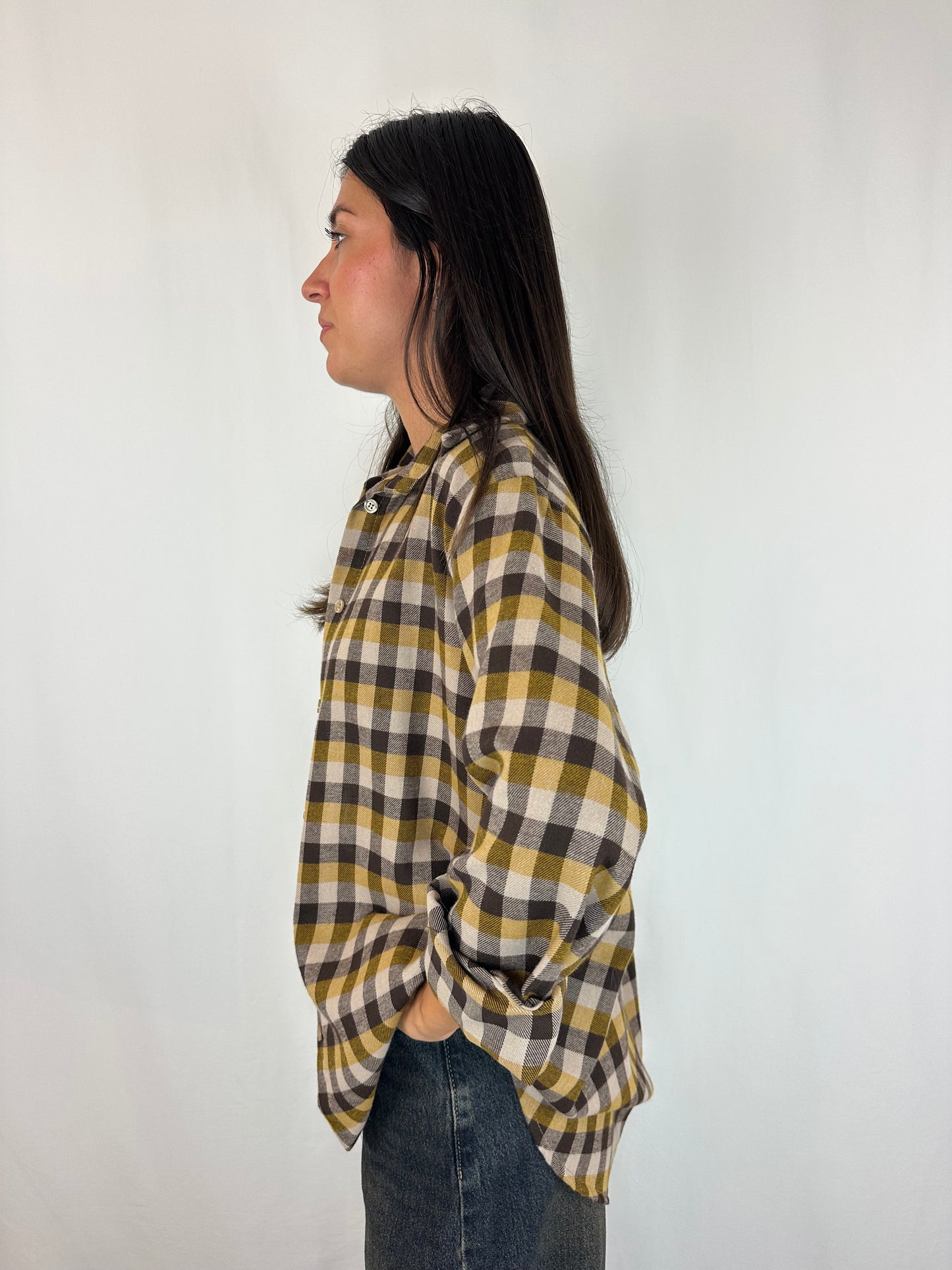 CAMICIA QUADRI SENAPE