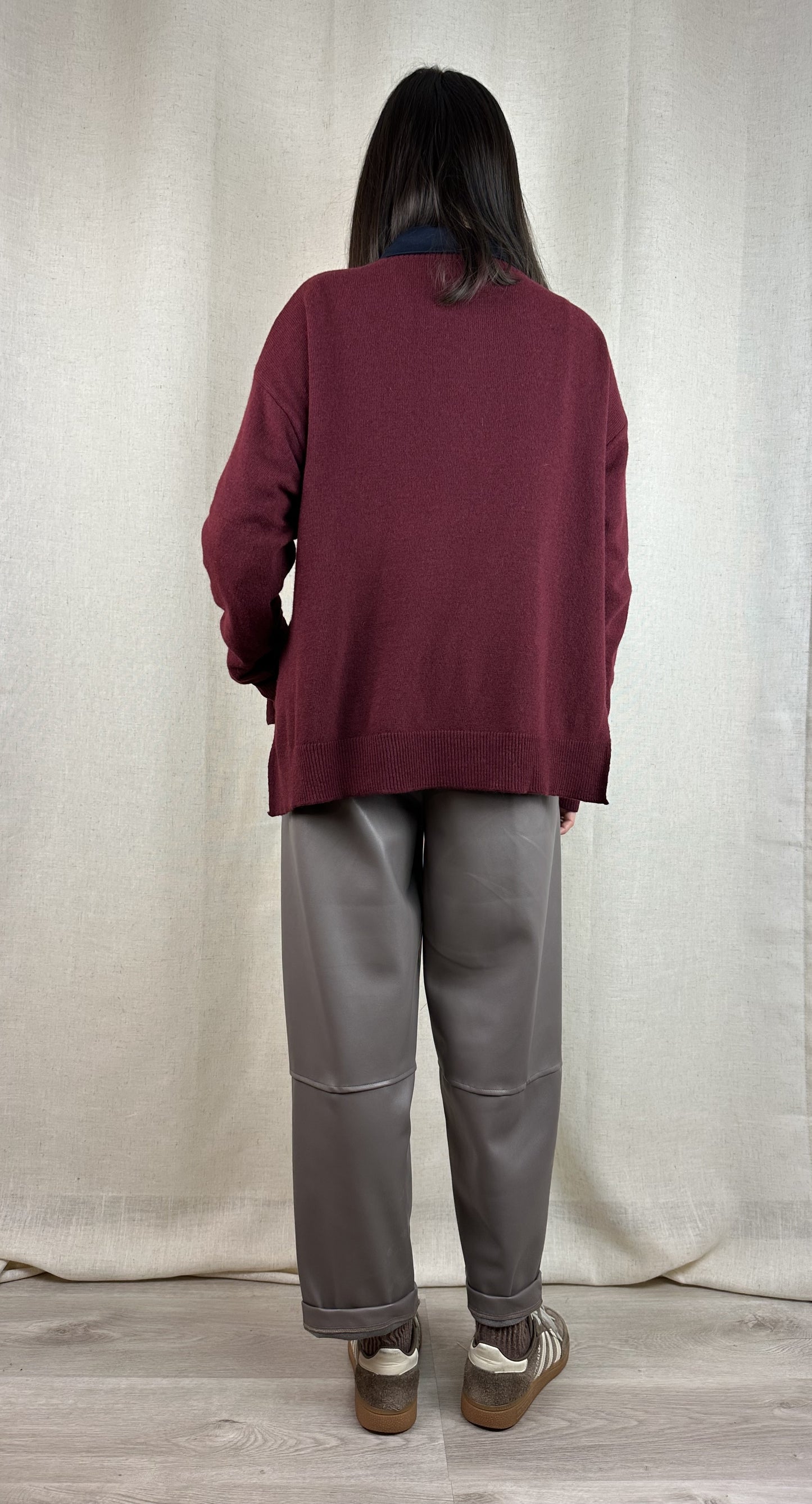 PANTALONI ECOPELLE FANGO