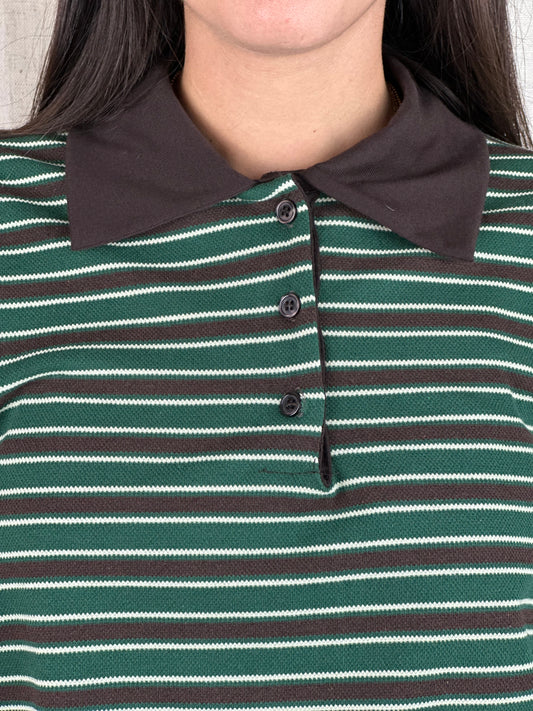 POLO RIGHE MARRONE E VERDE
