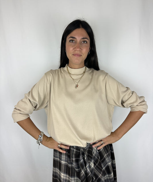 MAGLIA BEIGE M|LUNGA COTONE