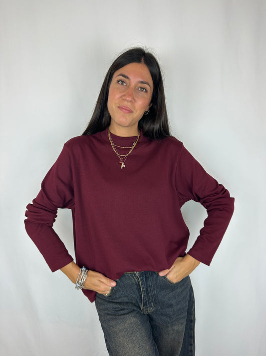 MAGLIA BURGUNDY M|LUNGA COTONE