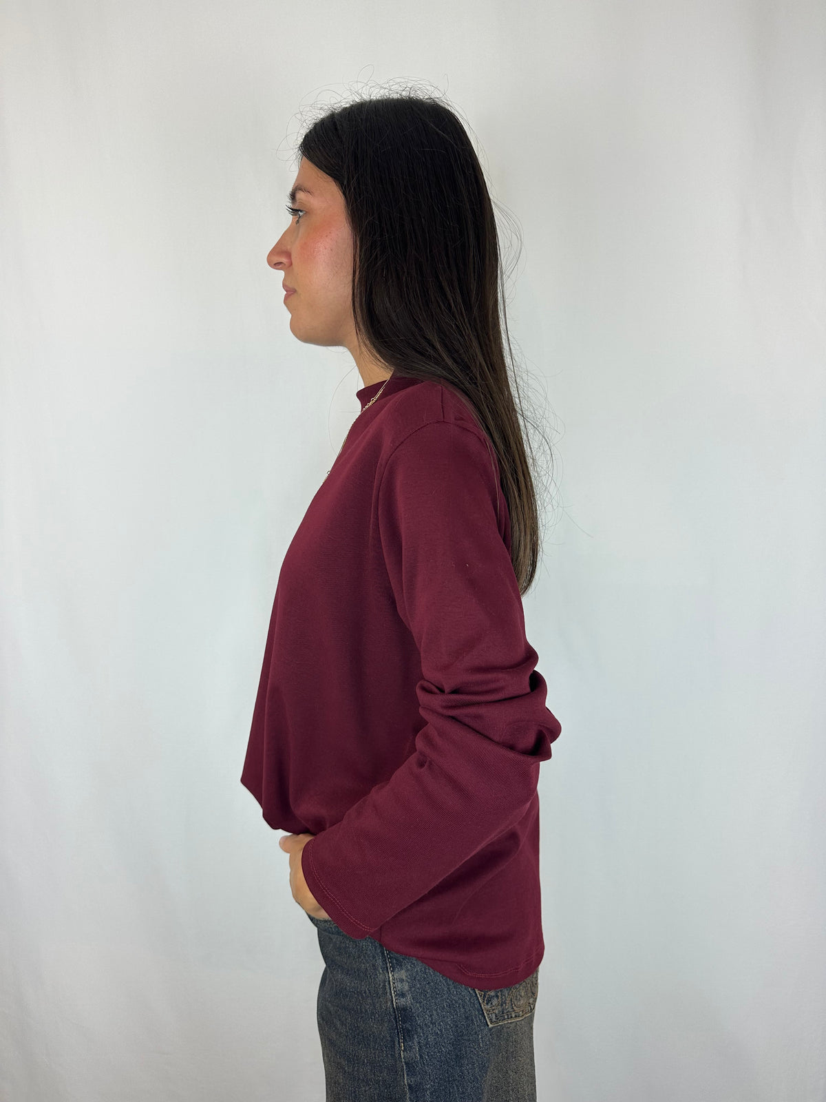 MAGLIA BURGUNDY M|LUNGA COTONE
