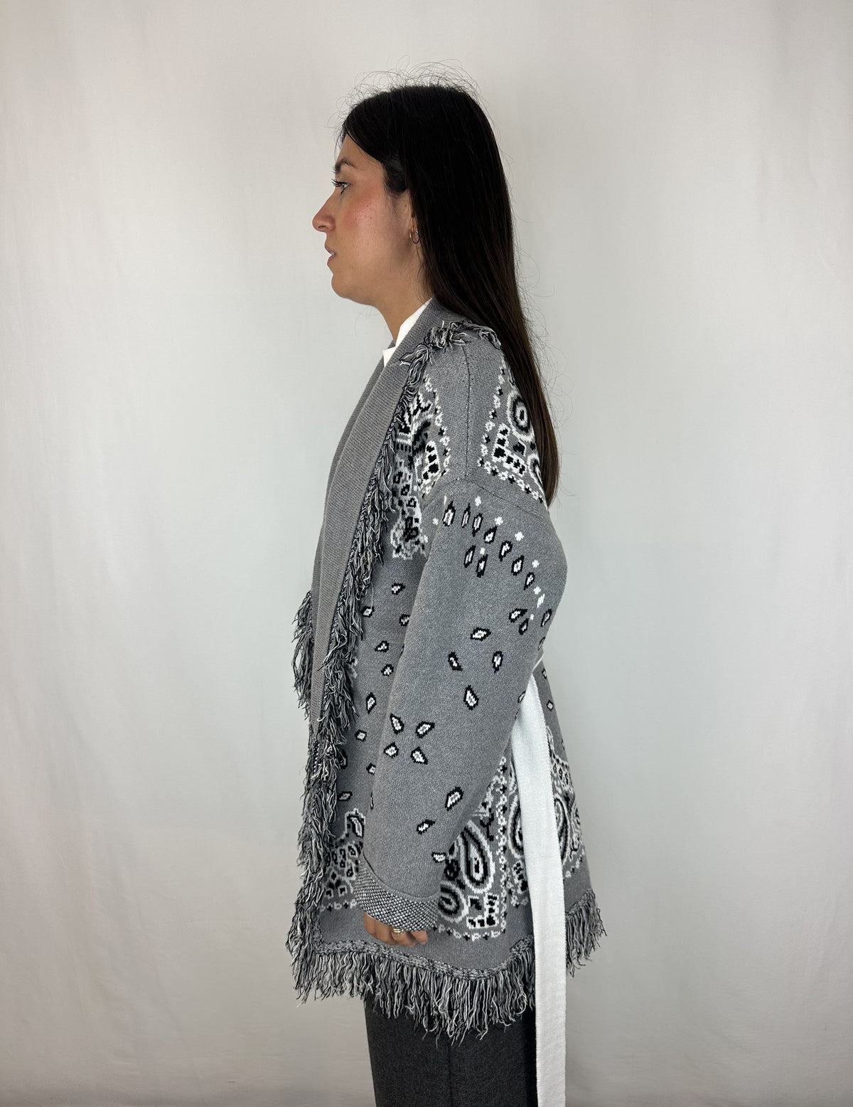 CARDIGAN BANDANA GRIGIO