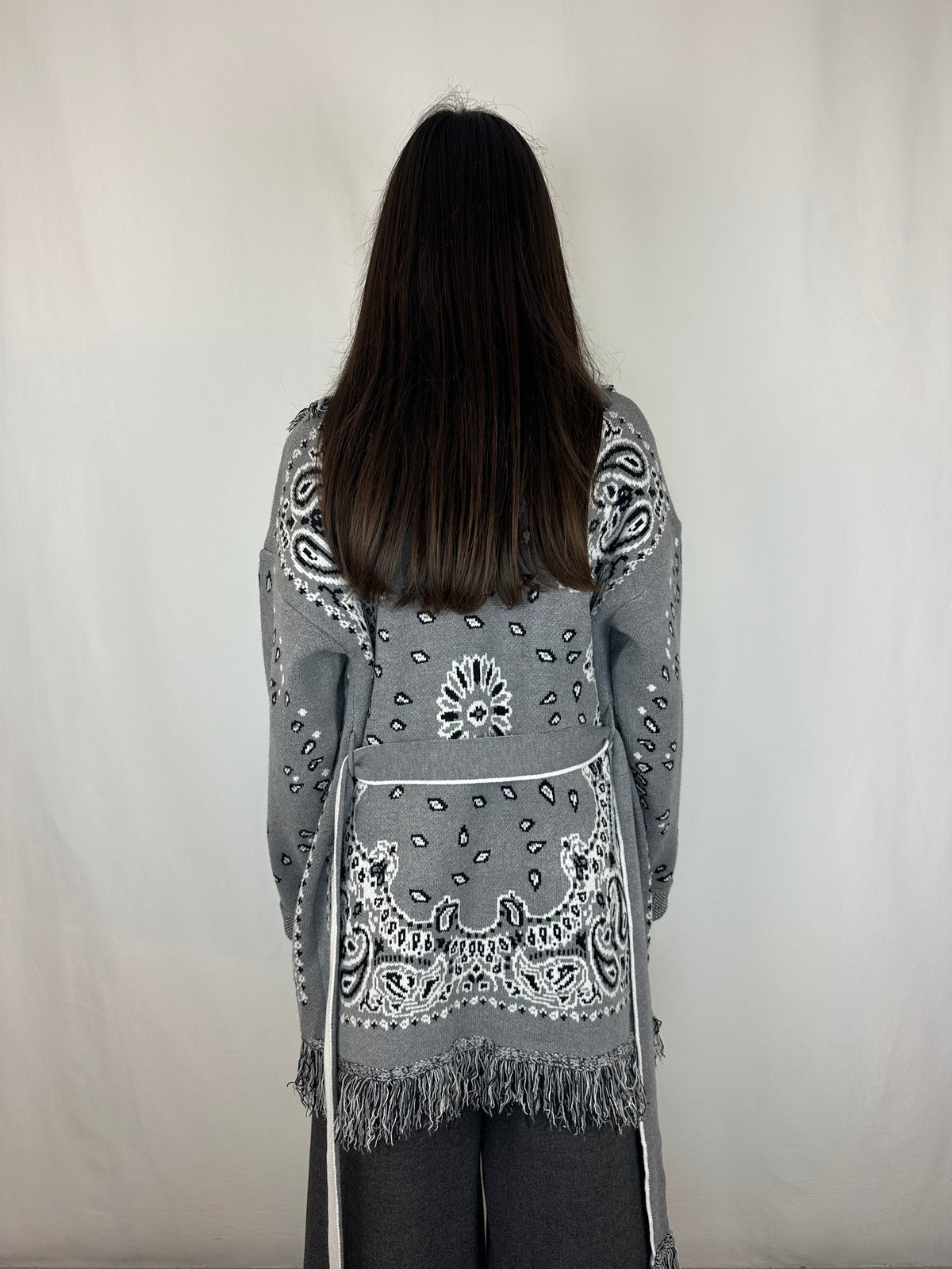 CARDIGAN BANDANA GRIGIO