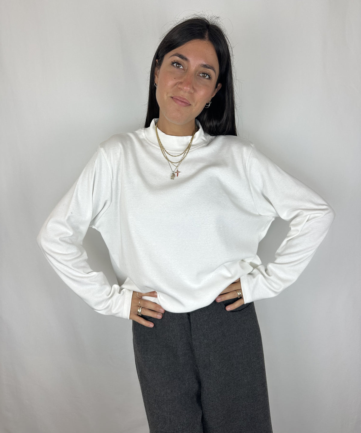 MAGLIA BIANCA M|LUNGA COTONE