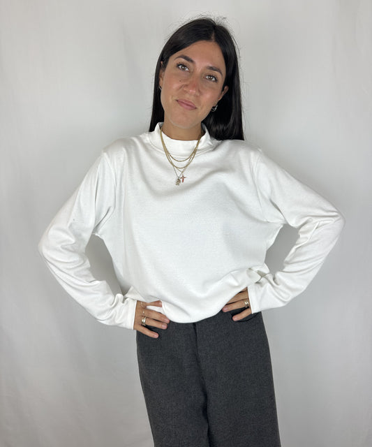 MAGLIA BIANCA M|LUNGA COTONE