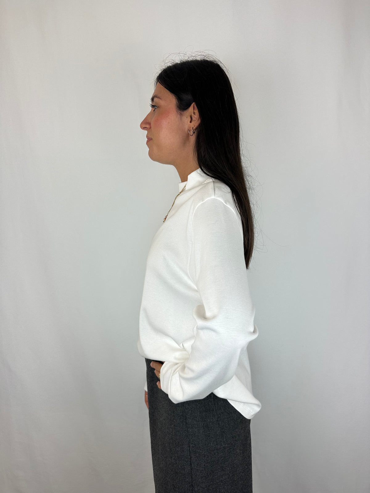 MAGLIA BIANCA M|LUNGA COTONE