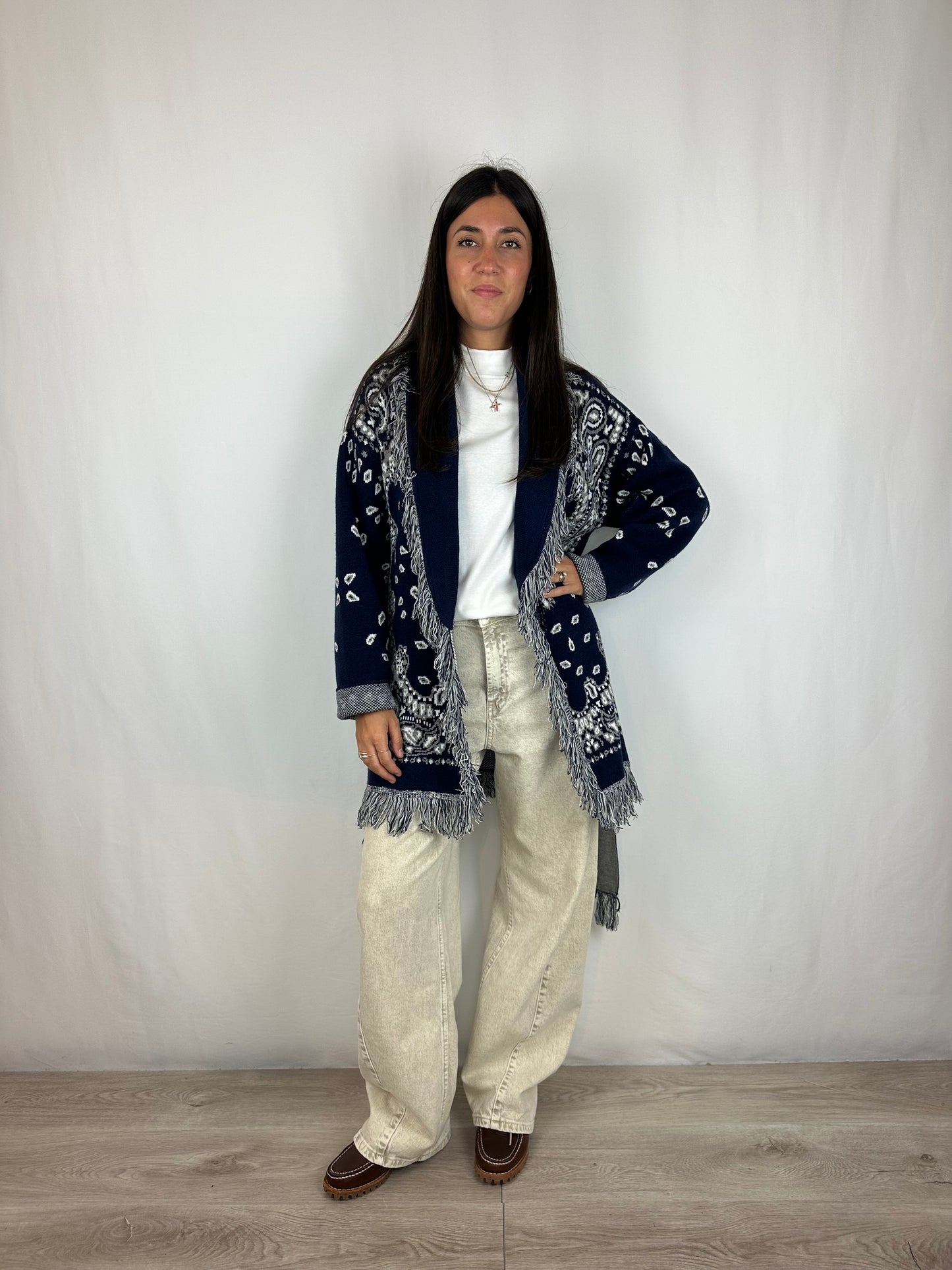 CARDIGAN BANDANA BLU