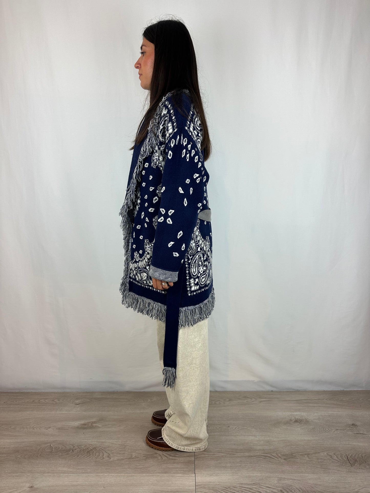 CARDIGAN BANDANA BLU