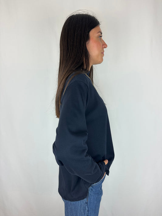 MAGLIA BLU M|LUNGA COTONE