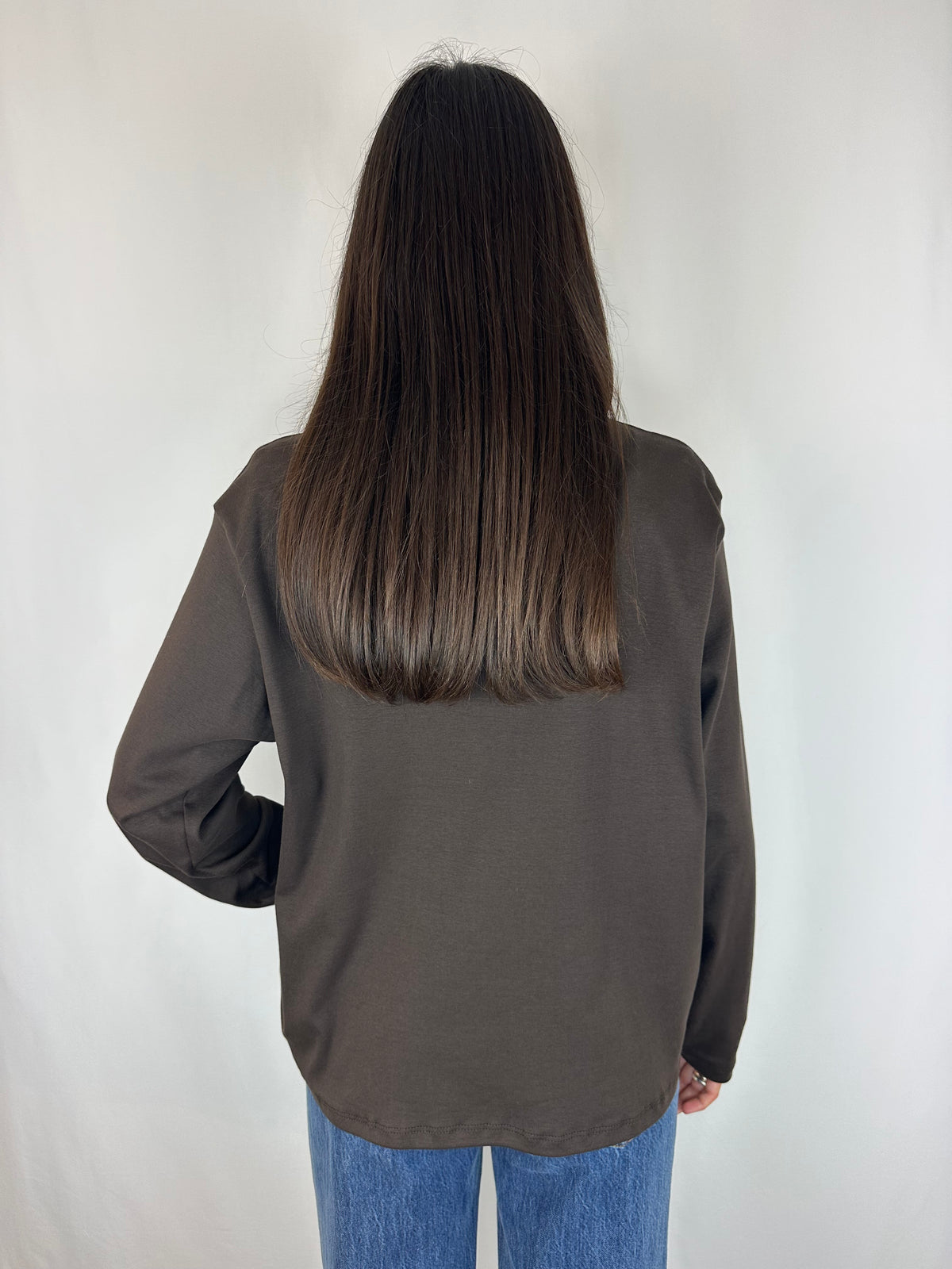 MAGLIA MARRONE M|LUNGA COTONE