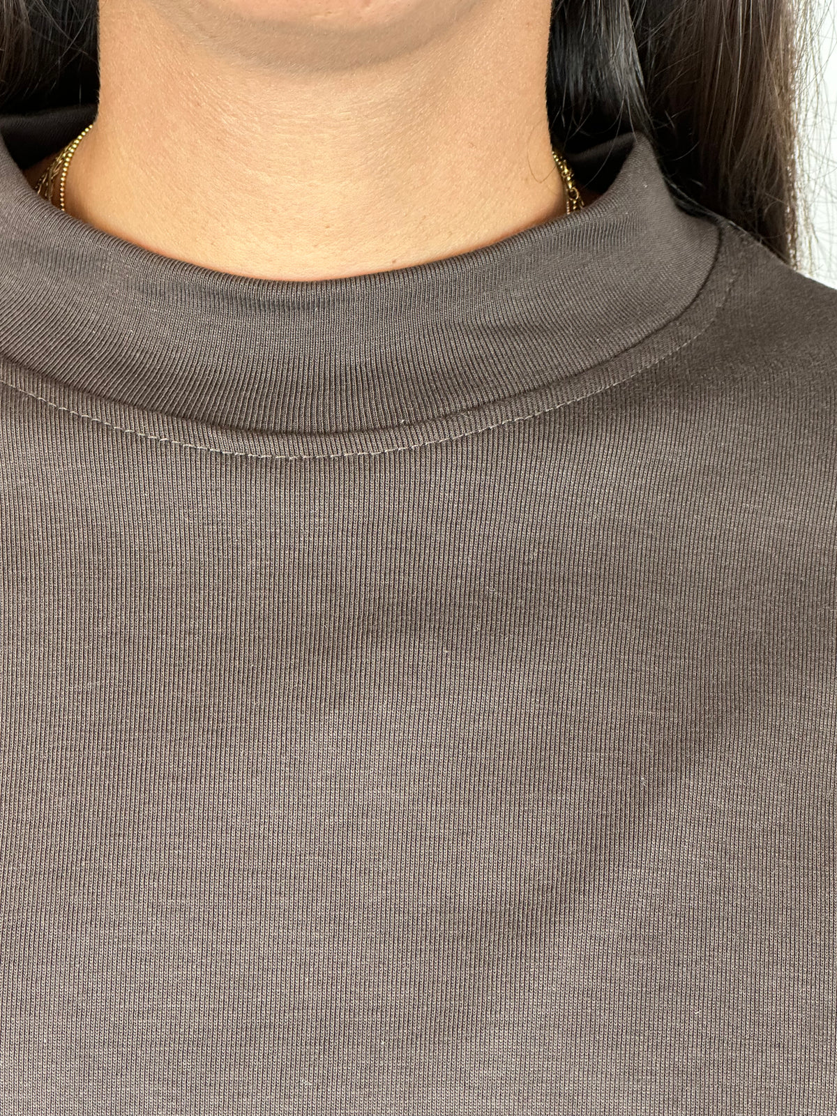 MAGLIA MARRONE M|LUNGA COTONE