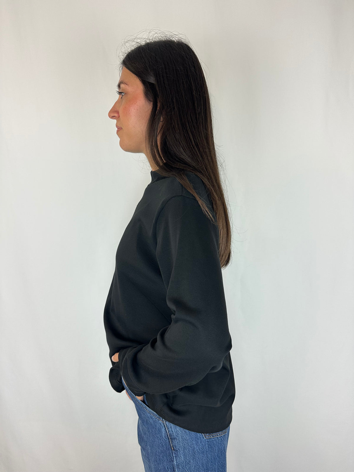 MAGLIA NERA M|LUNGA COTONE