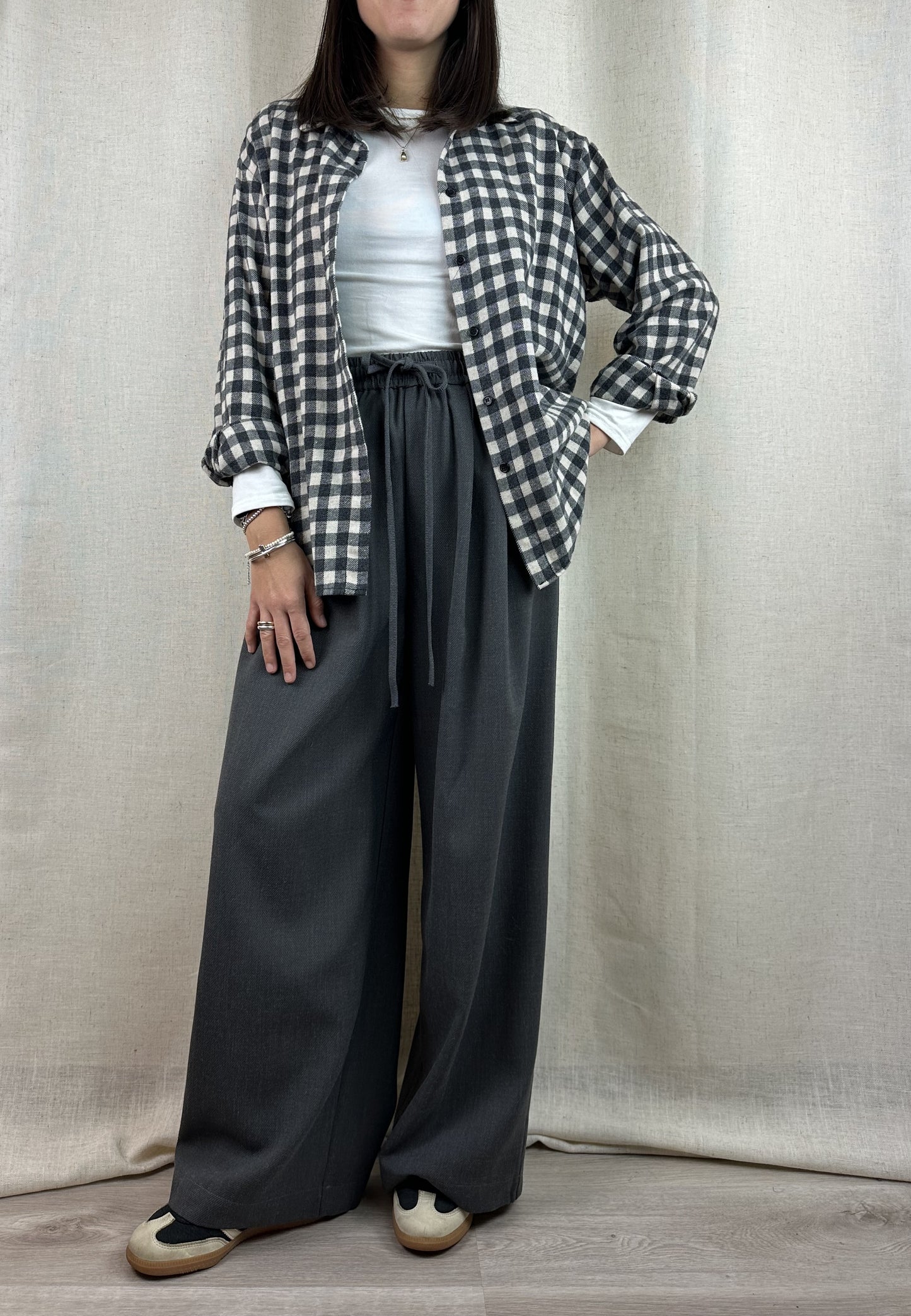 CAMICIA QUADRI GRIGIO SCURO-NERO