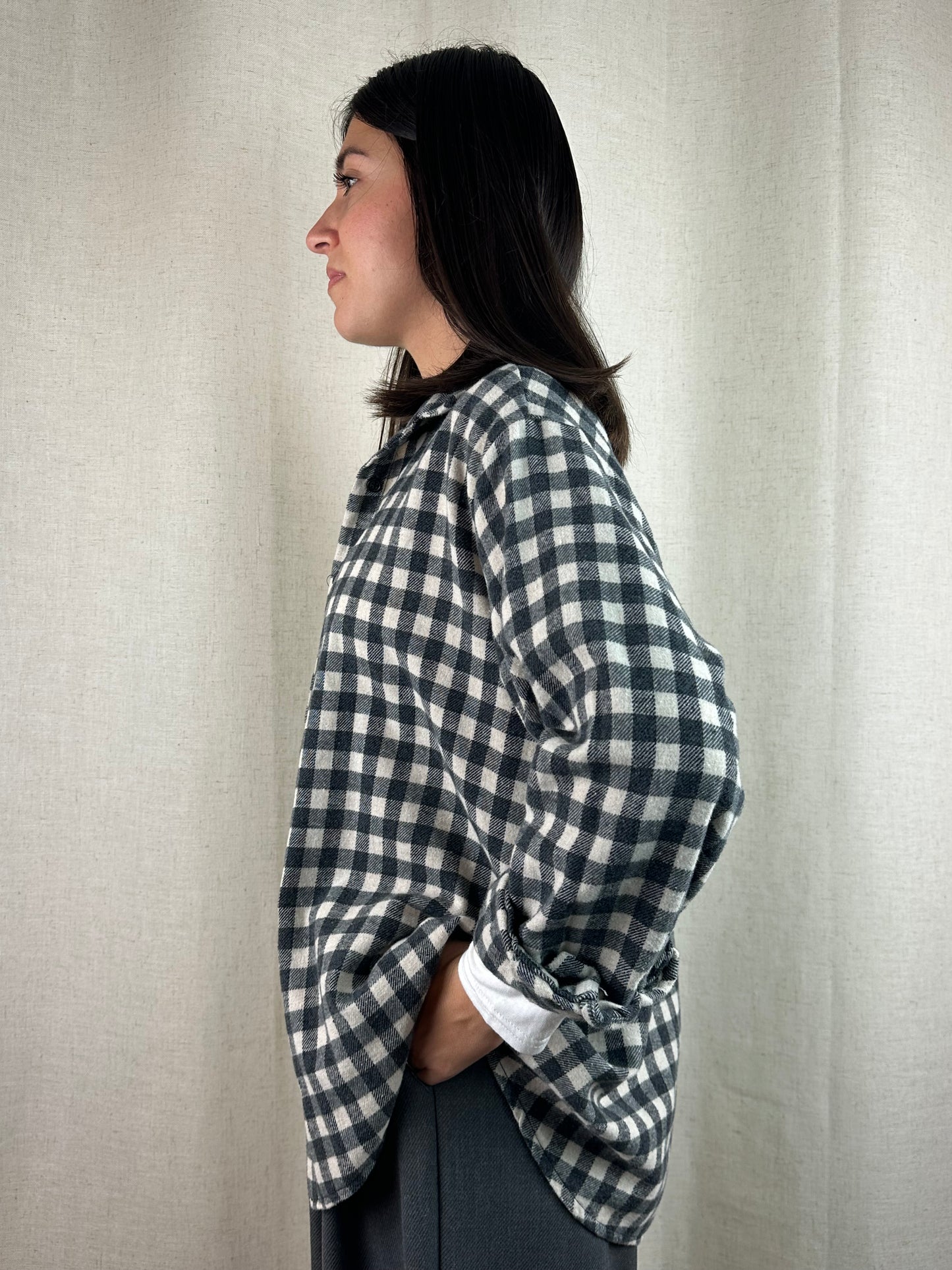 CAMICIA QUADRI GRIGIO SCURO-NERO