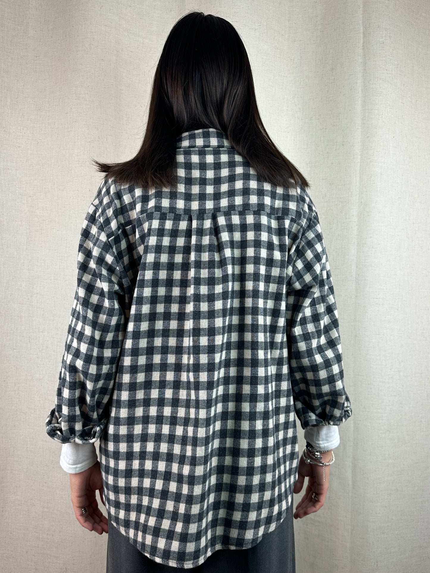 CAMICIA QUADRI GRIGIO SCURO-NERO