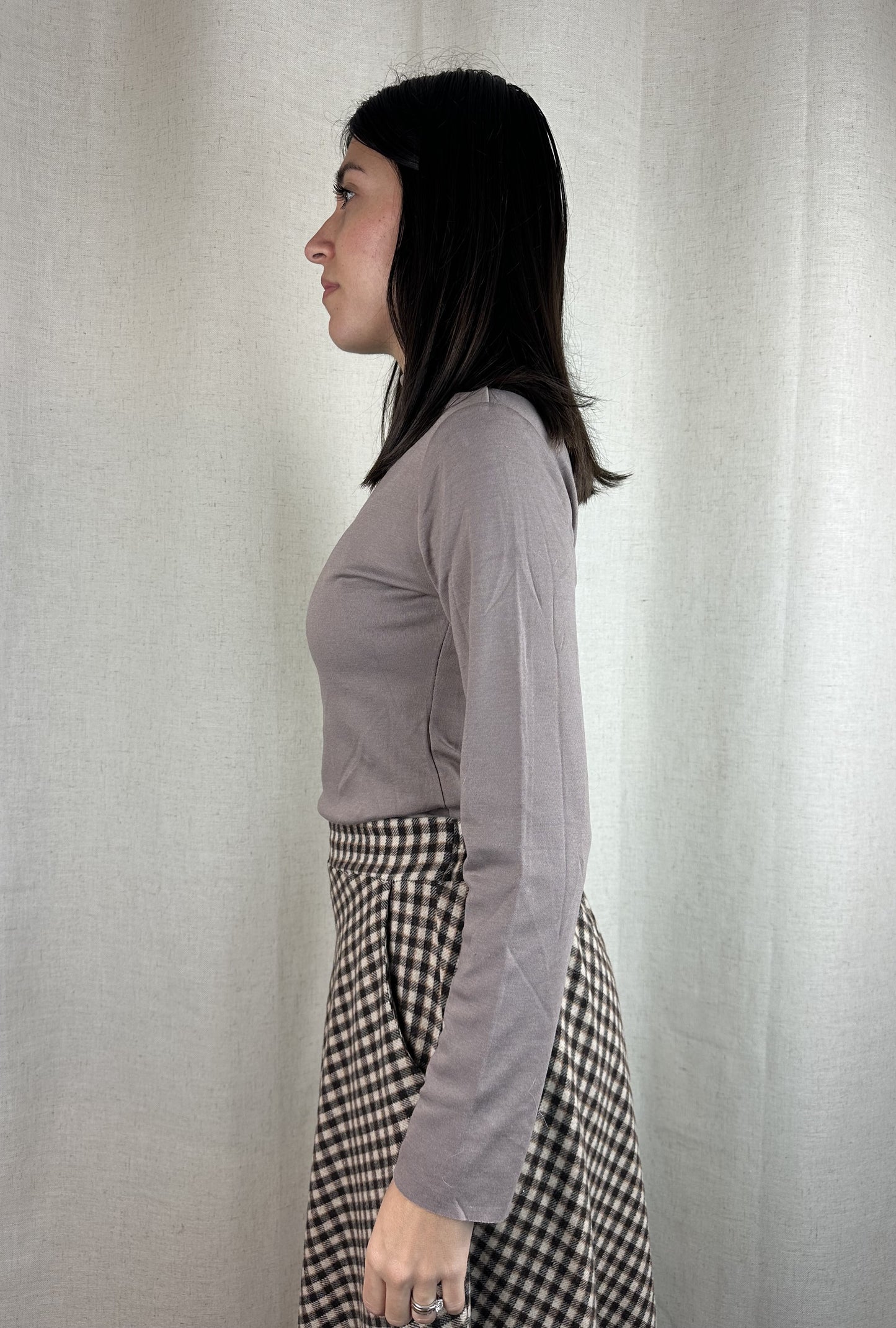 MAGLIA TORTORA SEMI-COLLO FELPATA