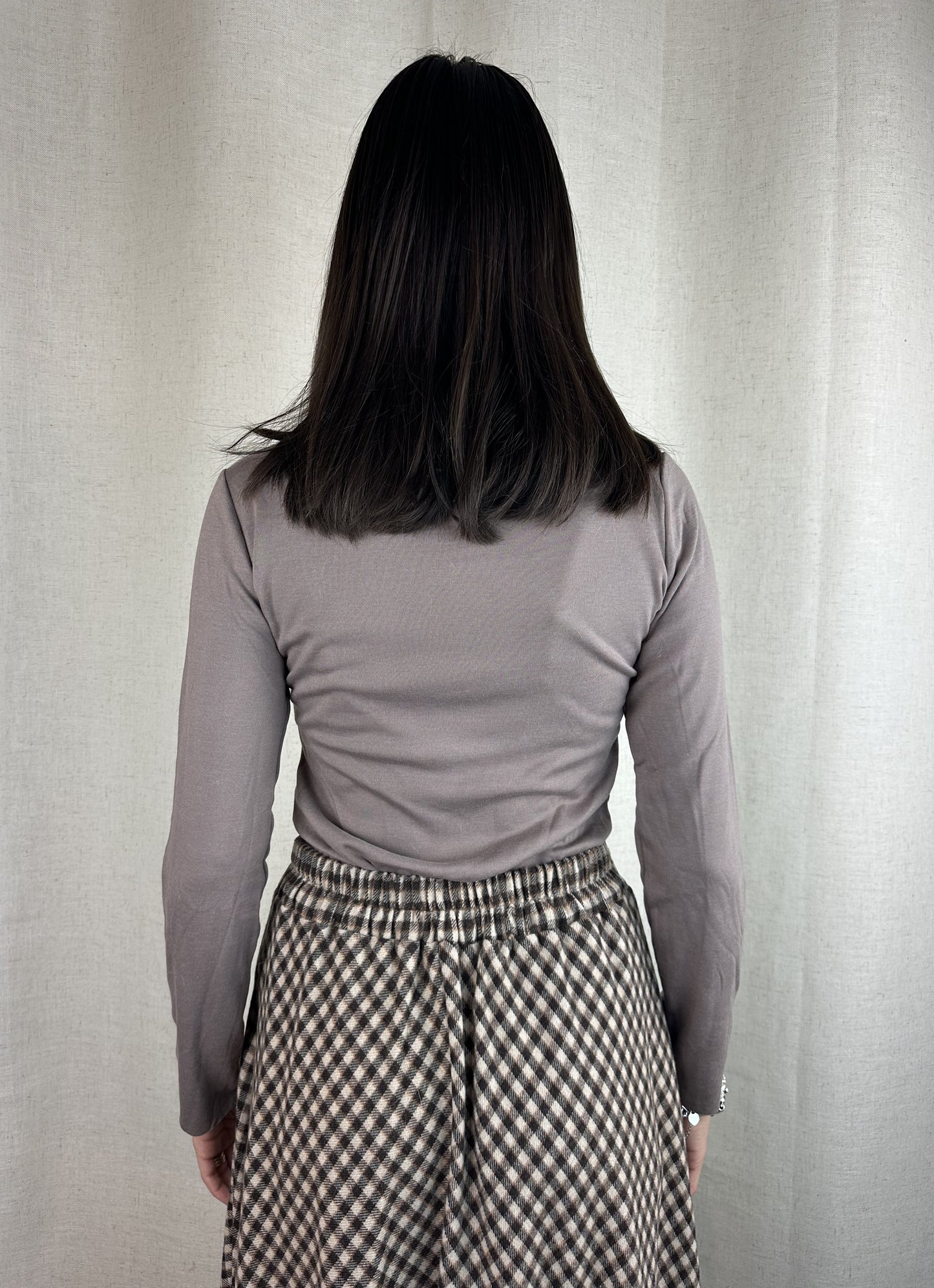 MAGLIA TORTORA SEMI-COLLO FELPATA