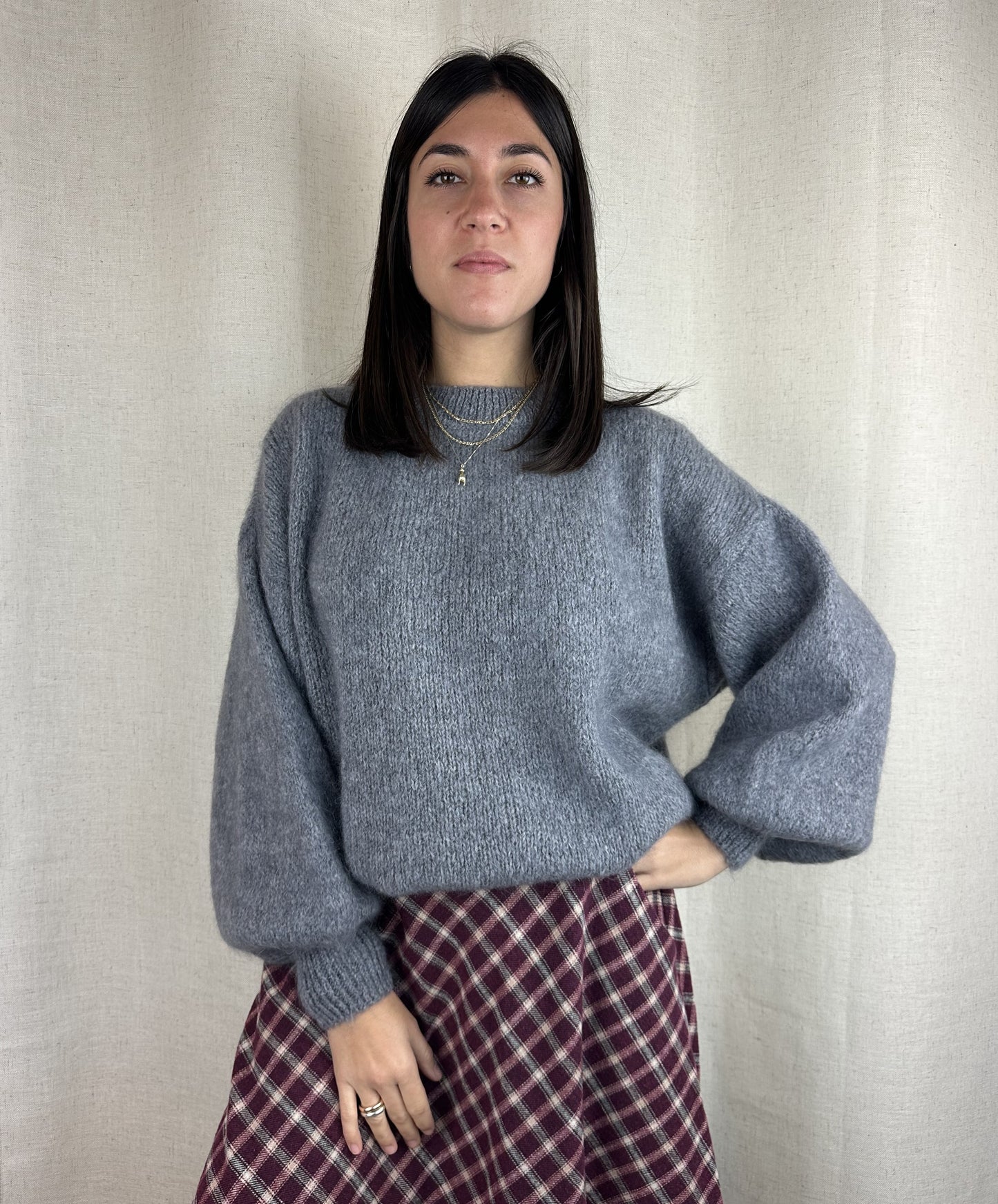 MAGLIONE GRIGIO GIROCOLLO