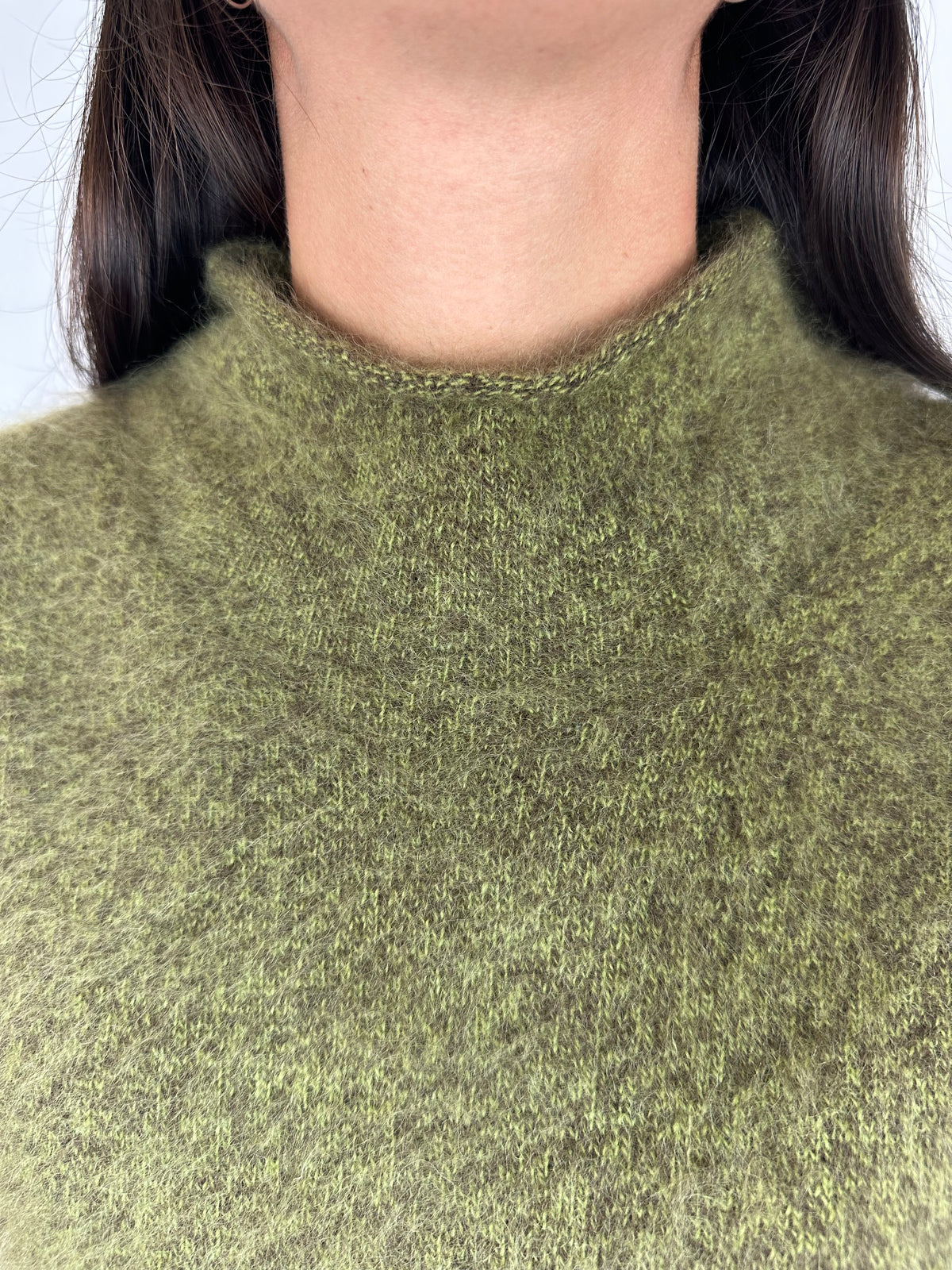 GILET VERDE MELANGE IN LANA