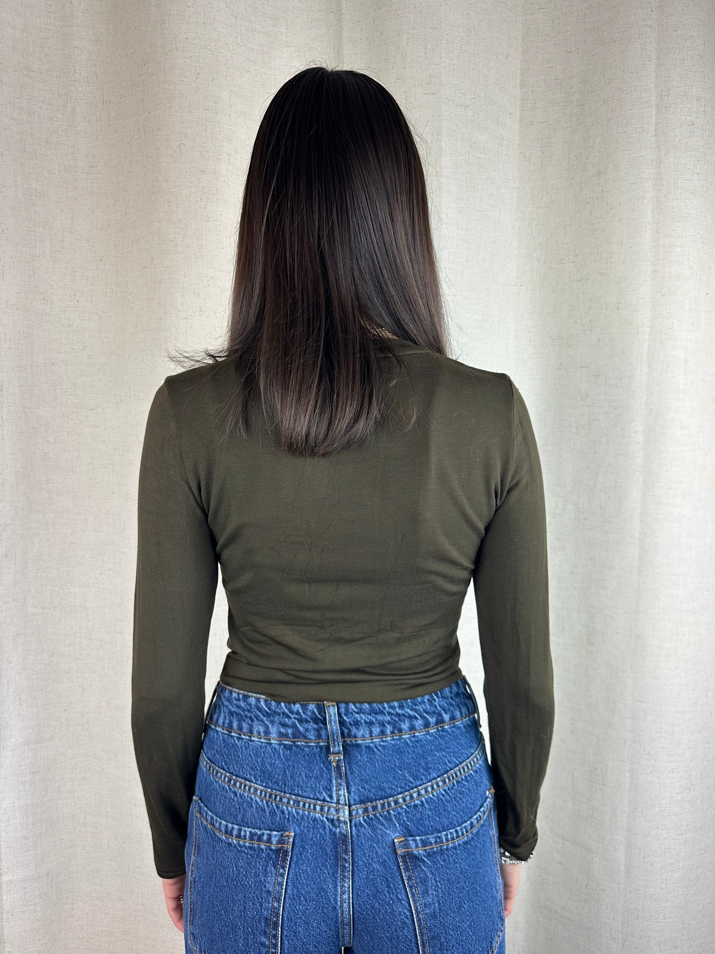 MAGLIA VERDE MILITARE GIROCOLLO FELPATA