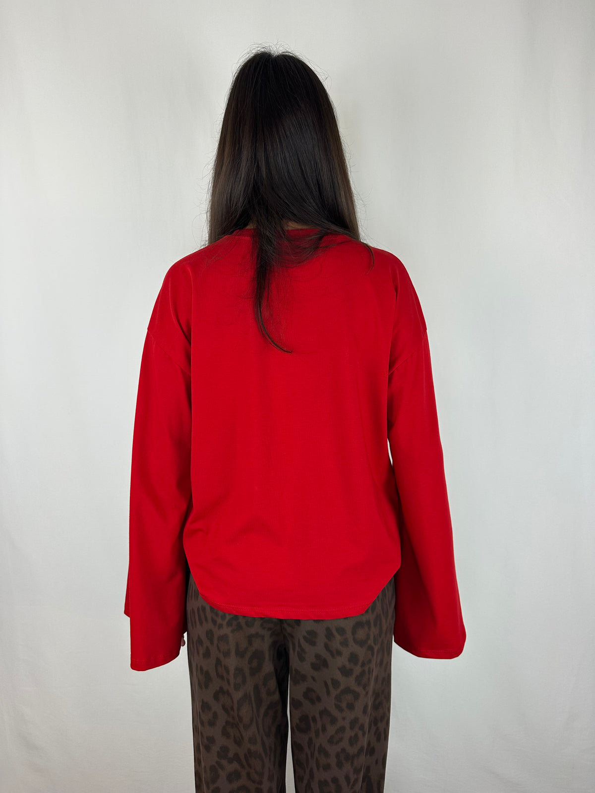 MAGLIA ROSSA MANICA SVASATA