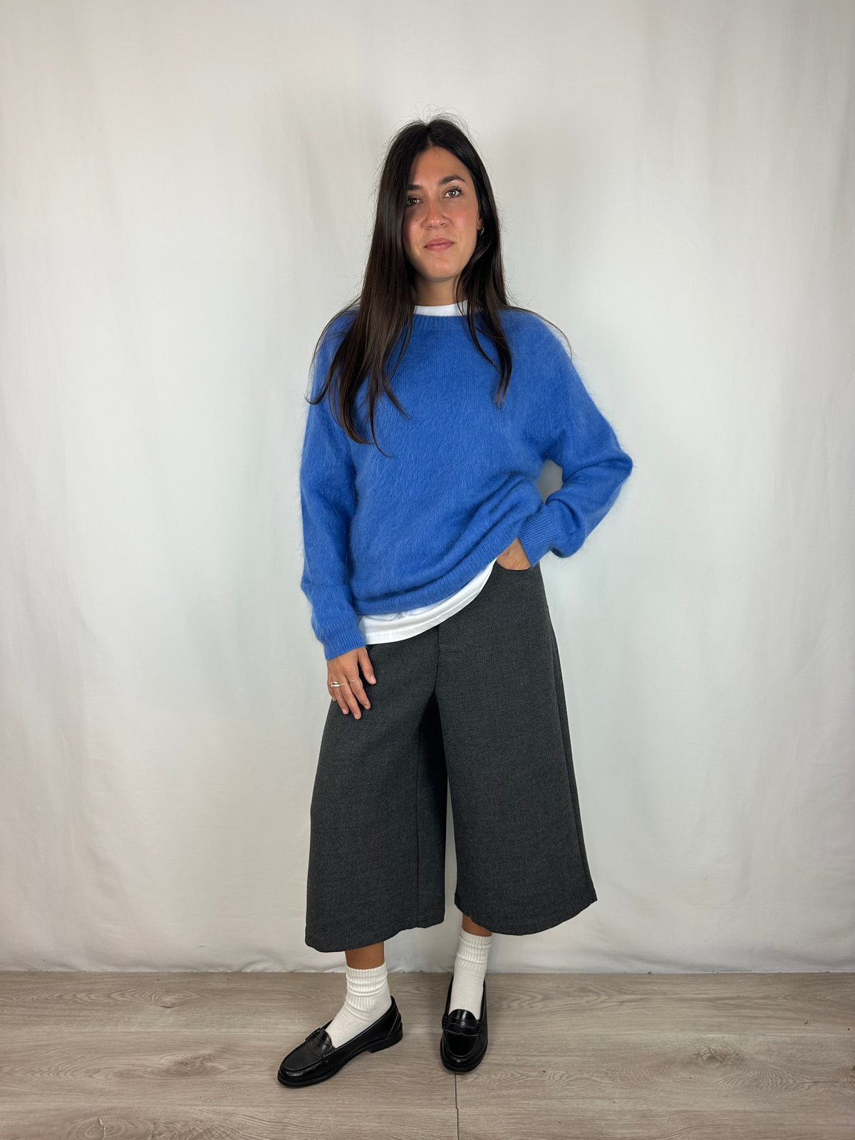 MAGLIONE CERULEO IN LANA